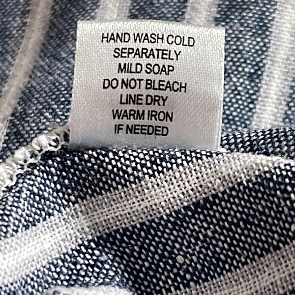 For Cynthia pants womens Sz Small striped  Linen blend drawstring Pull on light - Picture 11 of 12